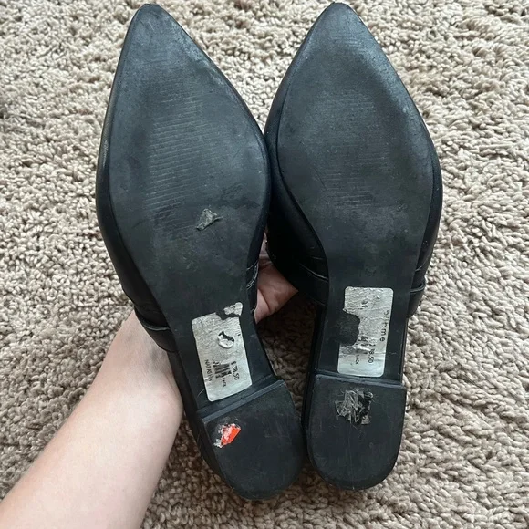 SOLD Faux leather black studded mules - Picture 6 of 6